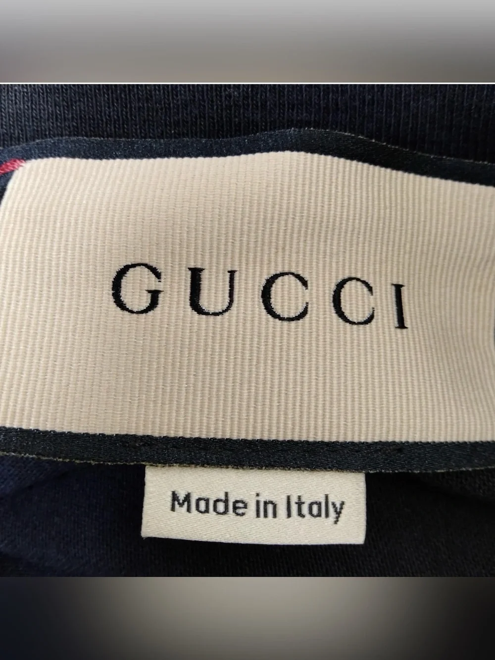 Auth Gucci Lightning Logo Black Men T-Shirt
